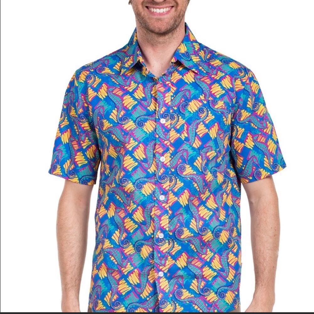 Tipsy Elves Wild Seahorse Print button-up shirt